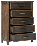 Wyattfield - Brown / Beige - Five Drawer Chest-Washburn's Home Furnishings