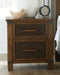 Wyattfield - Brown / Beige - Two Drawer Night Stand-Washburn's Home Furnishings