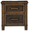 Wyattfield - Brown / Beige - Two Drawer Night Stand-Washburn's Home Furnishings