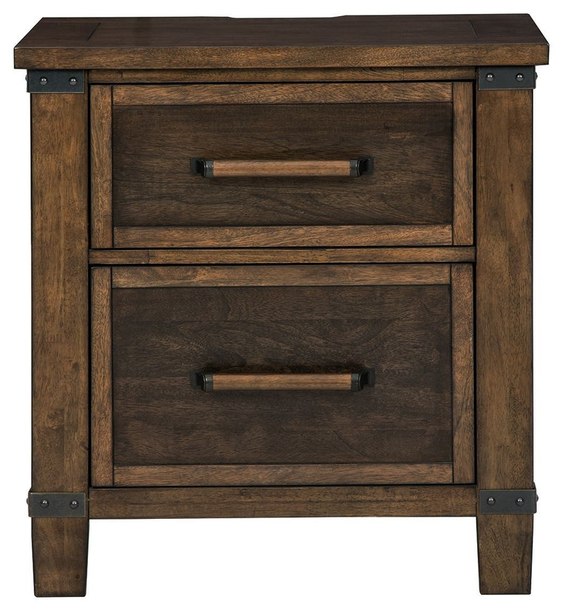 Wyattfield - Brown / Beige - Two Drawer Night Stand-Washburn's Home Furnishings