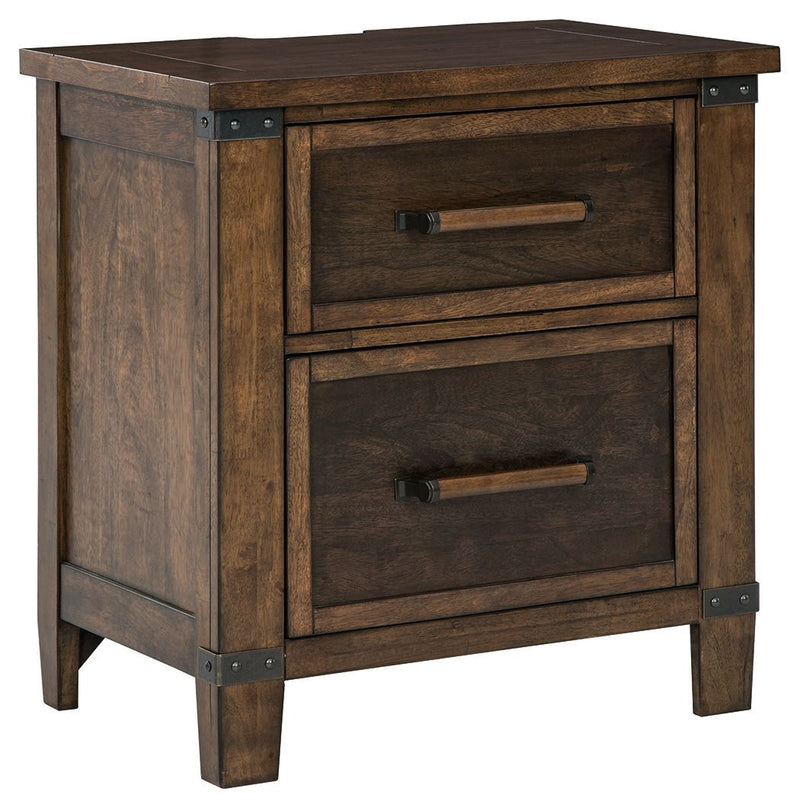 Wyattfield - Brown / Beige - Two Drawer Night Stand-Washburn's Home Furnishings