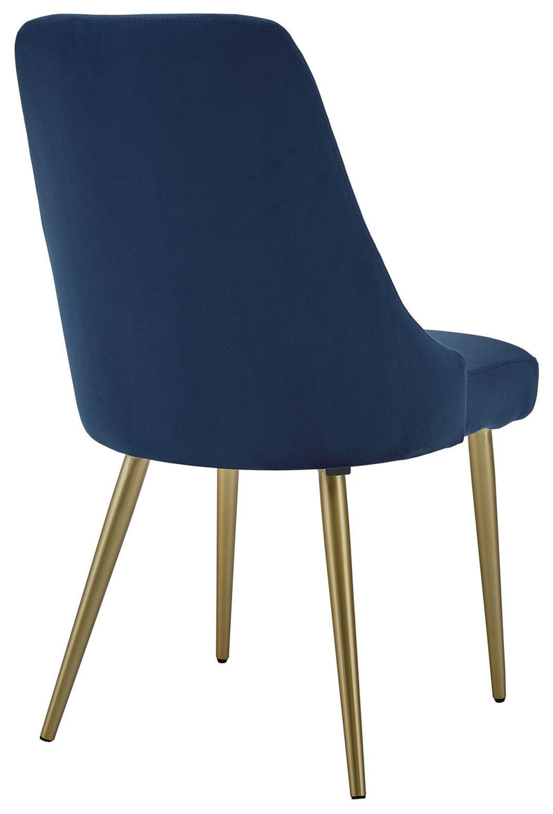 Wynora - Blue/gold Finish - Dining Uph Side Chair (2/cn)-Washburn's Home Furnishings