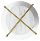 Wynora - White/gold - Round End Table-Washburn's Home Furnishings