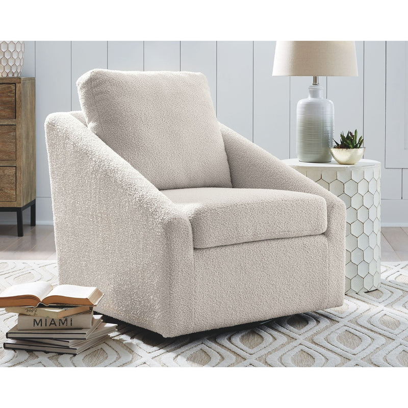 Wysler - Cream - Swivel Accent Chair-Washburn's Home Furnishings