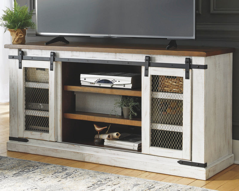 Wystfield - White/brown - Large Tv Stand-Washburn's Home Furnishings