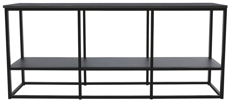 Yarlow - Black - Extra Large Tv Stand - Goldtone Metal Base-Washburn's Home Furnishings