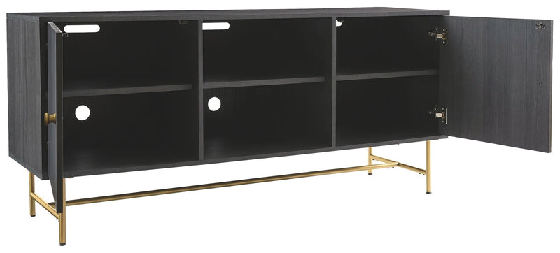 Yarlow - Black - Large Tv Stand-Washburn's Home Furnishings