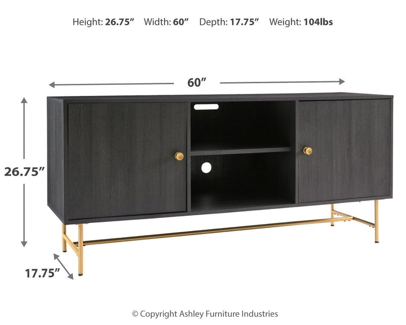 Yarlow - Black - Large Tv Stand-Washburn's Home Furnishings