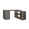 Yvette L-shape Office Desk - Weathered Grey-Washburn's Home Furnishings