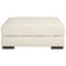 Zada - Ivory - Oversized Accent Ottoman-Washburn's Home Furnishings