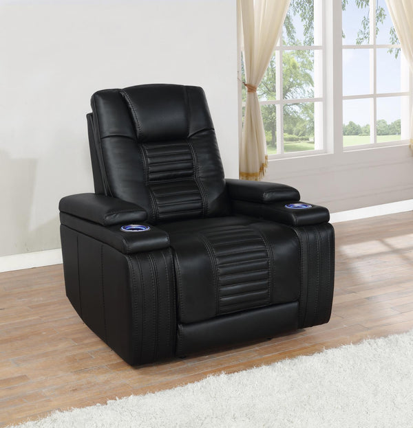 Zane - Dual Power Recliner - Black-Washburn's Home Furnishings