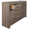 Zelen - Warm Gray - Seven Drawer Dresser-Washburn's Home Furnishings