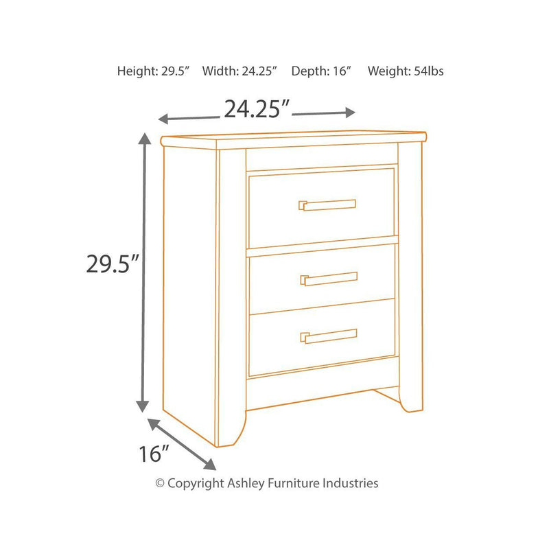 Zelen - Warm Gray - Two Drawer Night Stand-Washburn's Home Furnishings