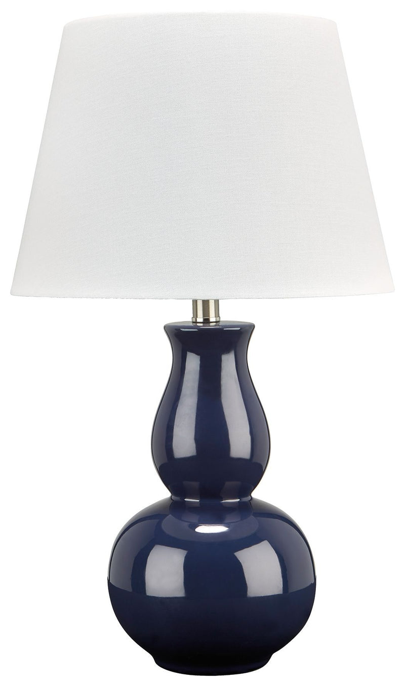 Zellrock - Navy - Ceramic Table Lamp (1/cn)-Washburn's Home Furnishings