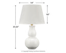 Zellrock - White - Ceramic Table Lamp (1/cn)-Washburn's Home Furnishings